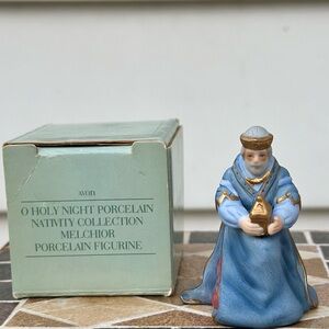 Vintage Avon 1989 O Holy Night Nativity Set - Melchior Christmas Decor - Holiday